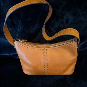 Fossil Tan Leather Shoulder Bag